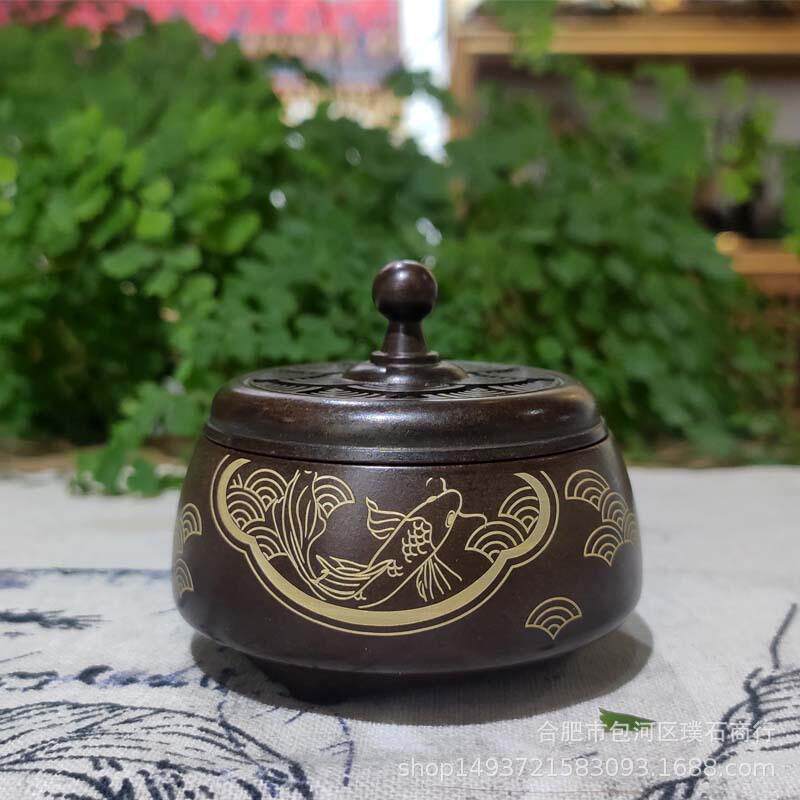 苏工锦鲤小三足适用2小时盘香环秀山庄狮子林旅游纪念品(现货)