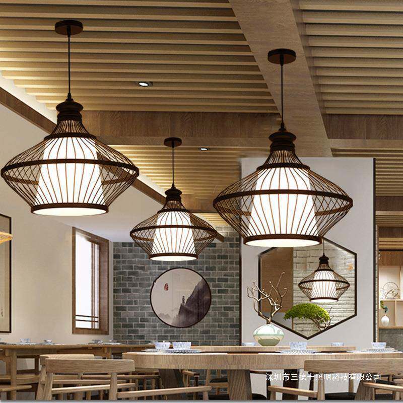 中式吊灯竹艺竹编田园餐厅饭店卧室阳台日式榻榻米灯具包邮