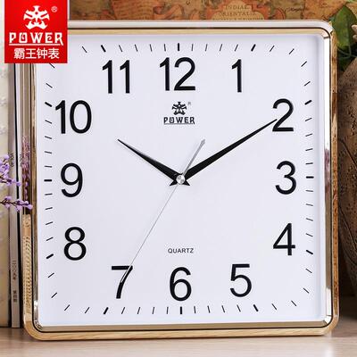 霸王钟表卧室石英钟表方形时钟现代简约客厅挂钟PW801-8172-8231