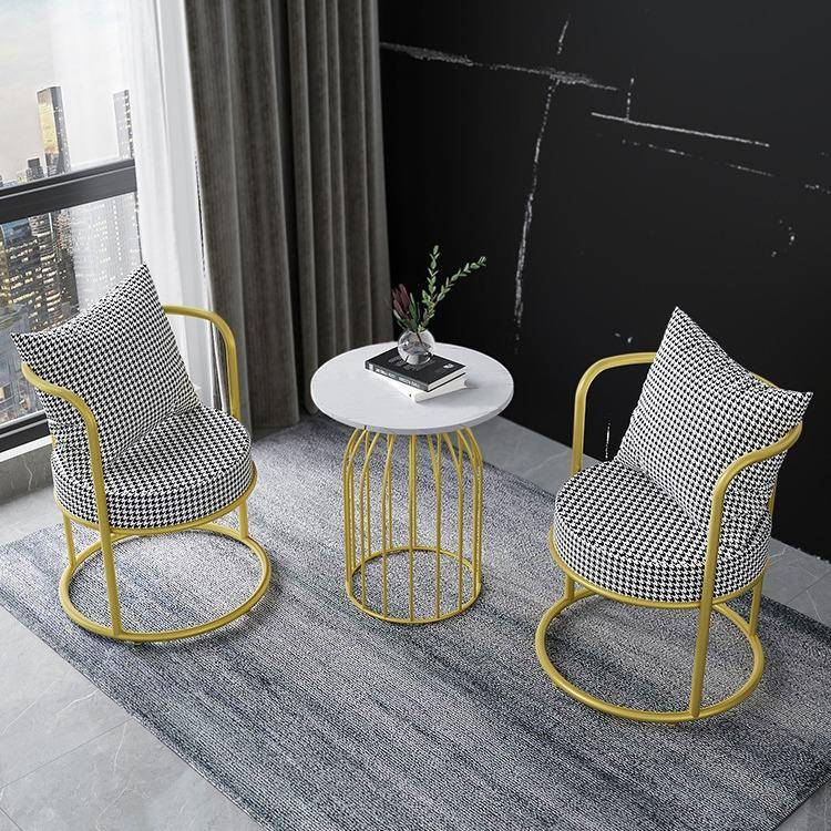 网红台小椅桌椅休闲三件套组NFB合阳茶桌茶几轻奢椅子沙发一桌两