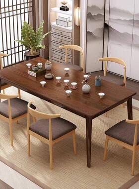 茶茶型桌椅子组合新款家用客厅喝茶泡桌实腿大JIJ板茶桌移动木小