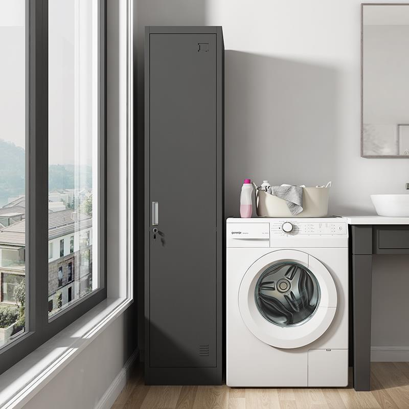 单门柜窄柜更衣柜衣铁人皮员工储物柜柜子钢制MZC立柜单童儿简易