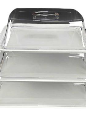 面包蛋糕托盘带盖塑透料保鲜防尘长方形明F87M5H99白色点心水果罩