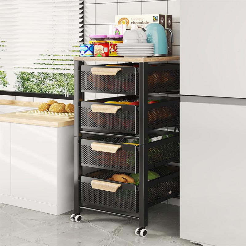 家用多功能小车厨房菜A223子置物架篮多层落地可移蔬动推放水果菜