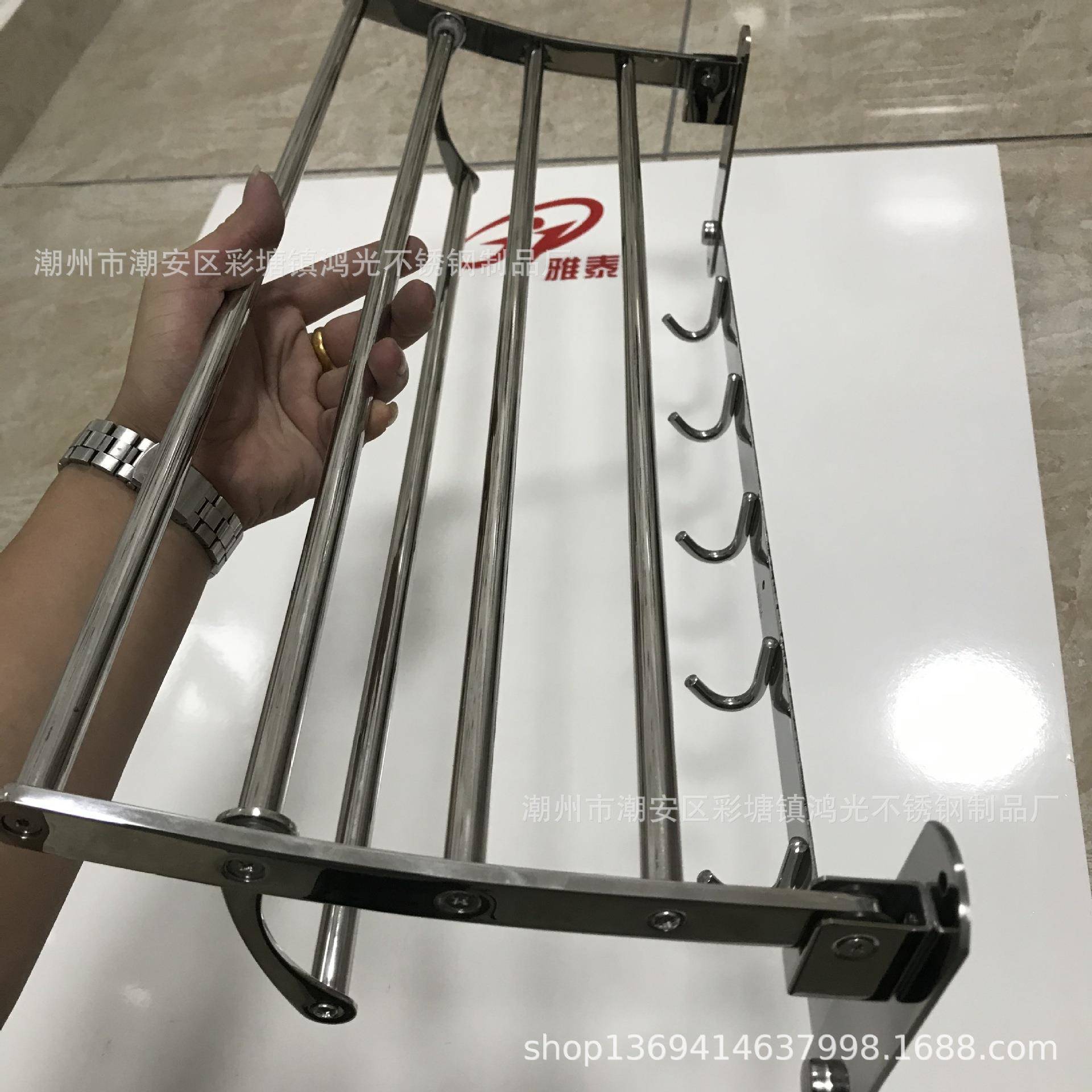 304不锈加钢实系列浴巾架折毛巾架卫生间置物架厚精抛叠682活动心