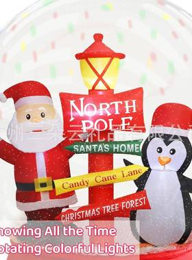 圣诞节充气VLN圣诞老人企鹅标路魔球法气摆模led发光装饰庭院件