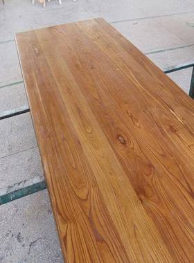 板老板YZI榆木飘面窗台板桌面飘窗台板木制桌面隔桌面吧台面板榆