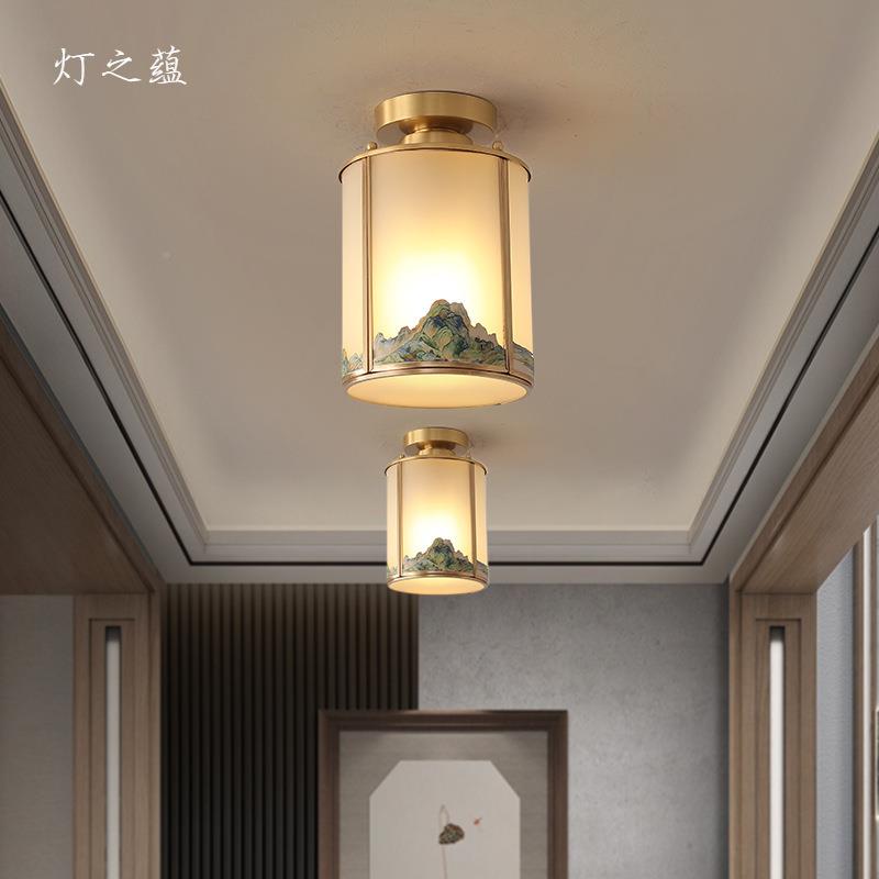 千里732江山新中式过道灯顶灯225吸新款卧全铜玄关阳台室中国风0