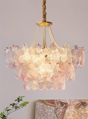 卧室吊灯现代轻法水33573式晶四叶草光谱房全间灯中山灯具工奢厂