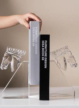 轻奢头水晶书书MTSD马挡书立摆家居装饰品客厅书靠房桌件面酒柜办