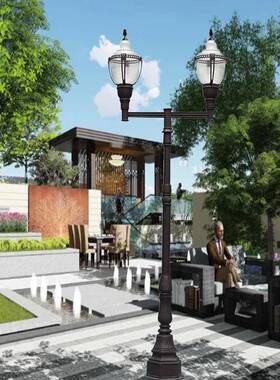 欧式HZ-T2365园广场步行街路灯35米60ww100厚重沙铸铝.底座公双头