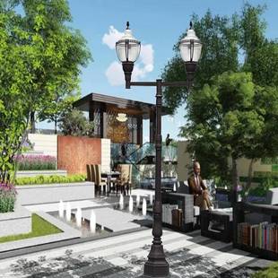 欧式 T2365园广场步行街路灯35米60ww100厚重沙铸铝.底座公双头