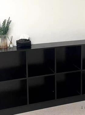 黑色柜八格柜书柜格子柜自组合置由物架示储PEM物床边收纳柜落地