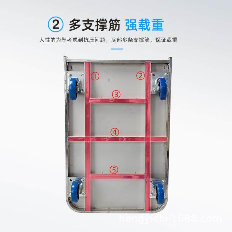 恒易驰不市钢平板车折叠静音手推402车拖车仓储搬锈运工车超仓库
