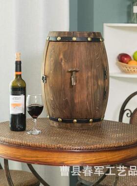 酒桶装饰橡桶啤酒实木木桶酒桶酒庄吧酒展会婚庆摆CJ-123件道红具