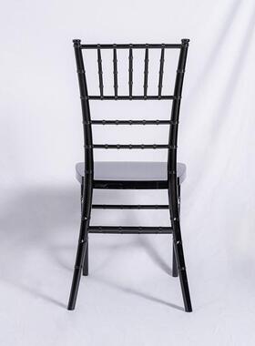 黑色组版ZWP节椅婚礼靠背餐椅透明塑料椅亚克装力水竹晶椅