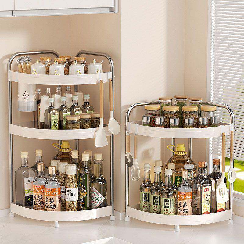 不锈钢奶油风厨房置物77883314台面架墙收角转调角三角形调料品味