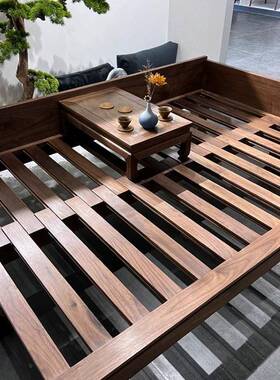 新中抽拉汉床老式榆型木小户客厅沙罗发打坐床AFL榻实木长条椅贵