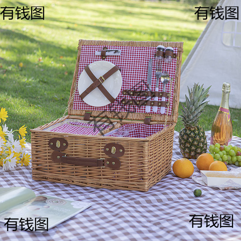 ?柳编野餐篮保温包藤编户外?