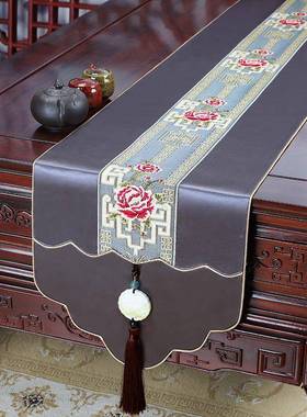 茶艺必NMZ旭新中式桌桌旗轻奢高端简约茶柜几电视盖布餐床尾巾茶