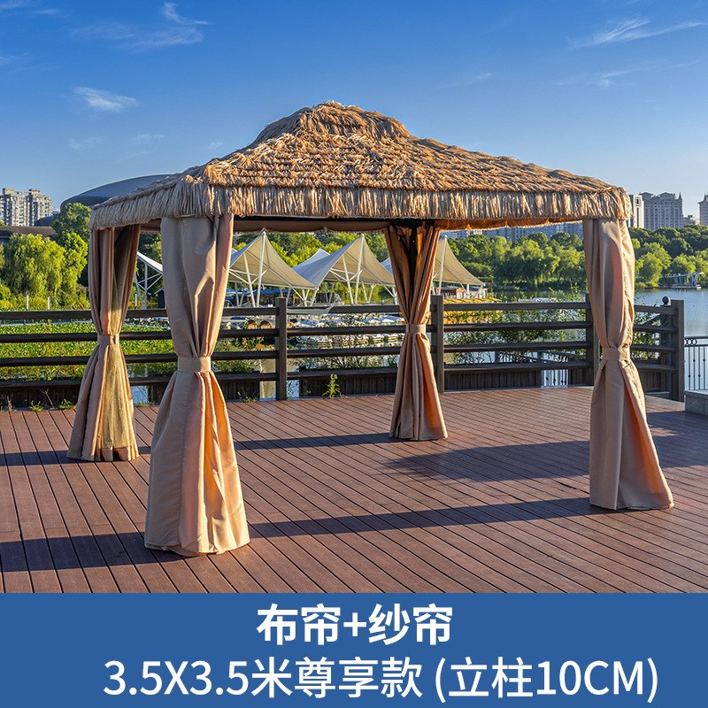 罗马帐篷遮阳防雨茅草棚户外凉亭大排档农家乐餐饮活动景区稻草亭