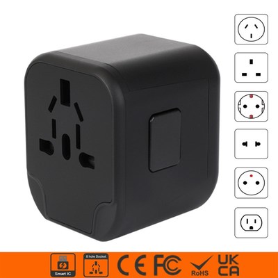 2.4A快充多功能插头插座全球通用旅行转换插头小巧方便携带