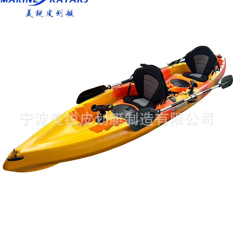 双人平台舟皮划艇独木舟塑料船双人皮划艇滚塑平台舟钓鱼船