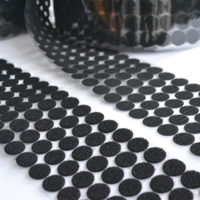 【圆形背胶魔术贴】冲型带胶粘扣带圆形点点背胶魔术贴1000对供应