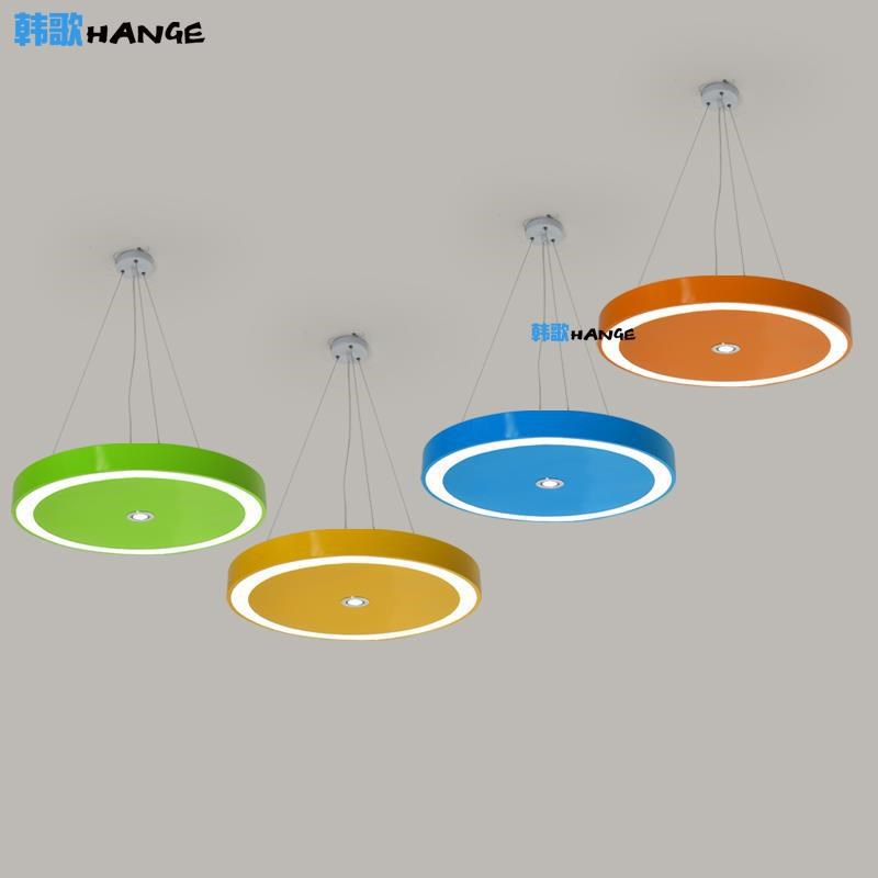 简约现代园型办公室吊灯创意幼儿园教室灯游乐园过道酒店餐厅卡座