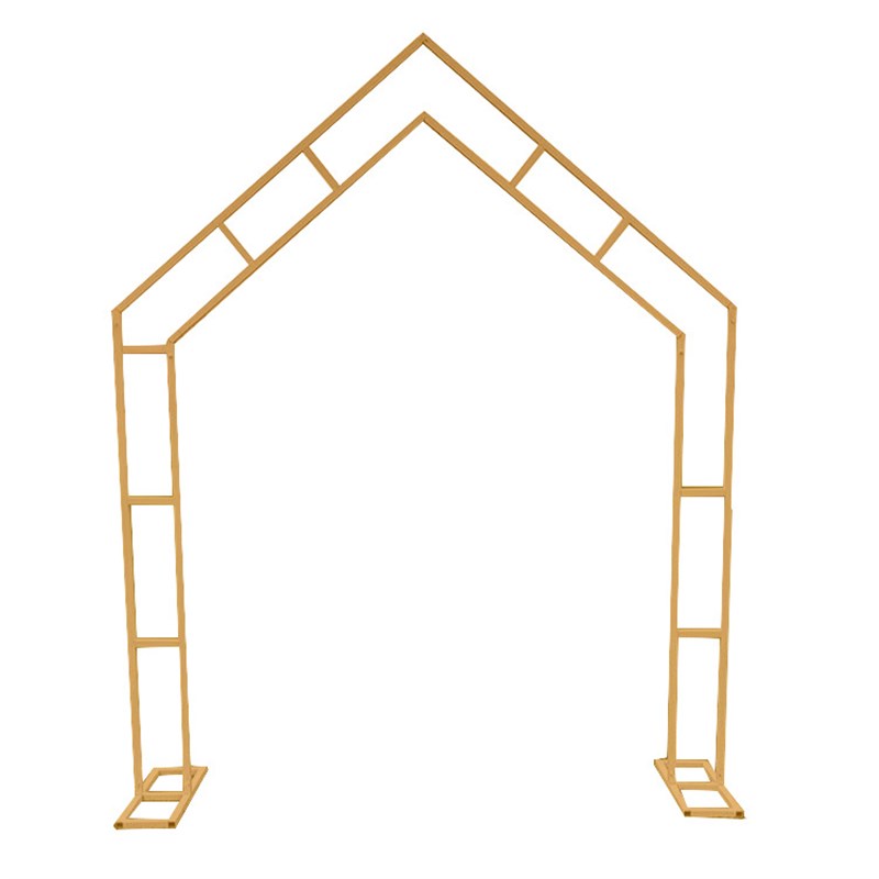 新款双杆屋形加固拱门婚庆道具铁艺菱形五边形六边架子舞台仪式门