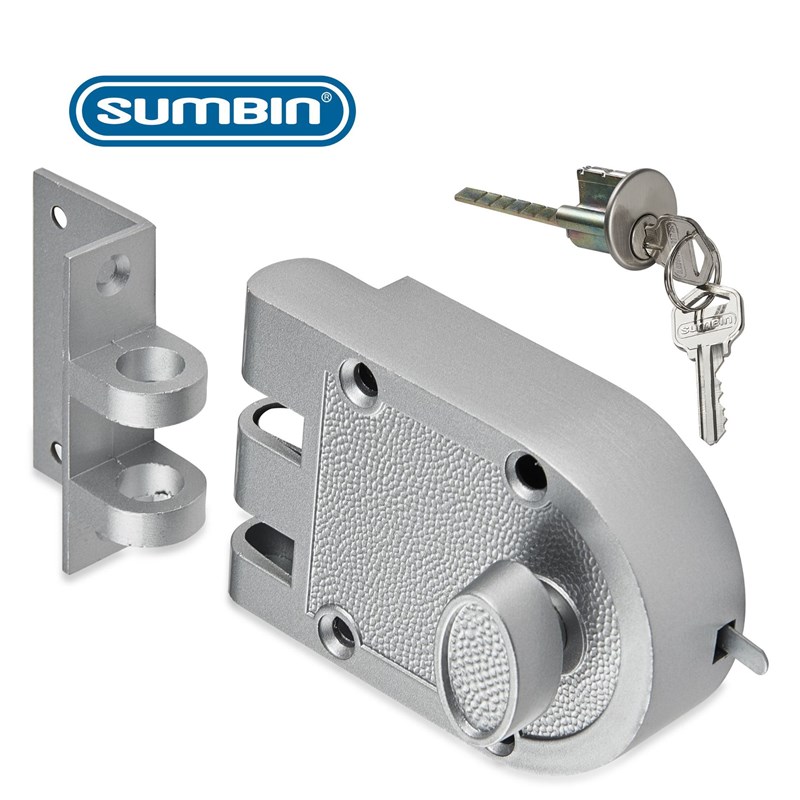 中山摩根老虎锁老式外装双开铁门锁移门防盗锁仓库推拉门锁银漆