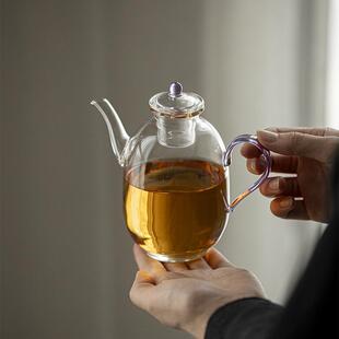 宋式玻璃执壶高硼硅耐高温煮茶壶泡茶壶电陶炉烧水壶玻璃壶