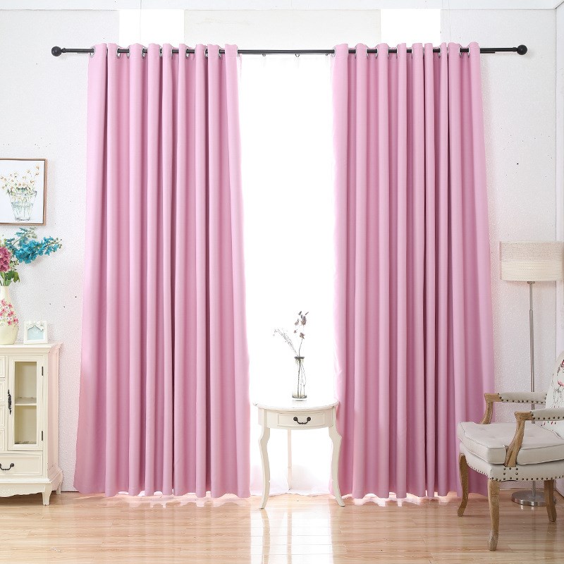 高精密遮光窗帘成品加厚隔音纯色窗帘布家用工程短帘窗帘