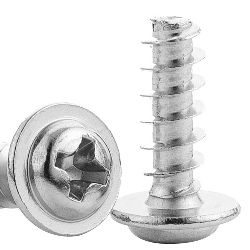 加硬PWB镀锌螺丝十字圆头带垫片平尾自攻丝盘头带介子自攻钉M2/M3