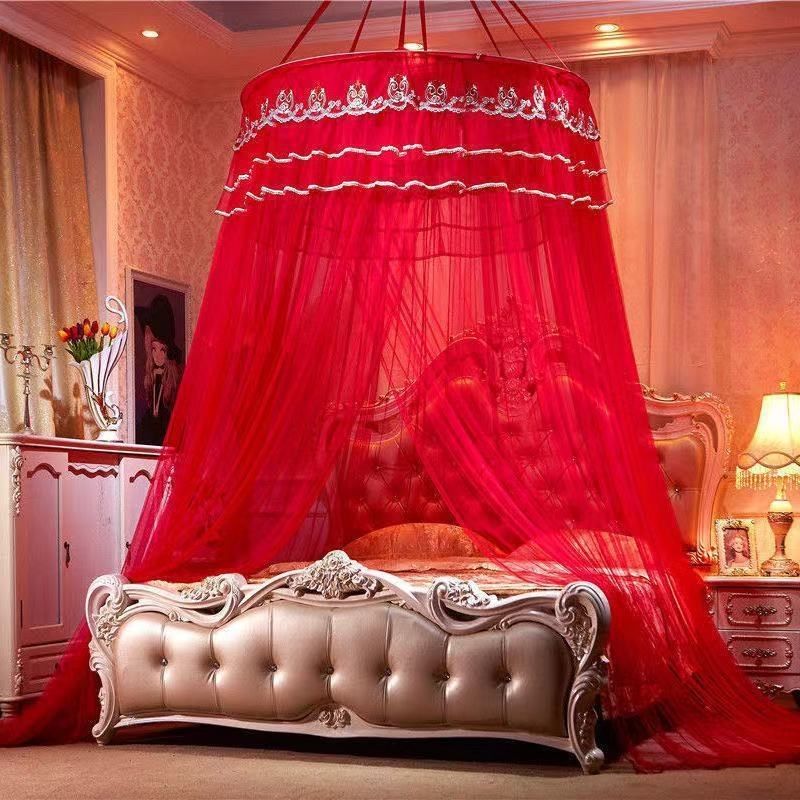 送吸盘挂钩 免安装加密圆形吊顶蚊帐落地公主双人1.21.51.8米60