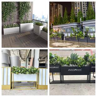 户外移动不锈花箱太阳能发光灵圣006灯箱院庭商业街防护栏市政钢