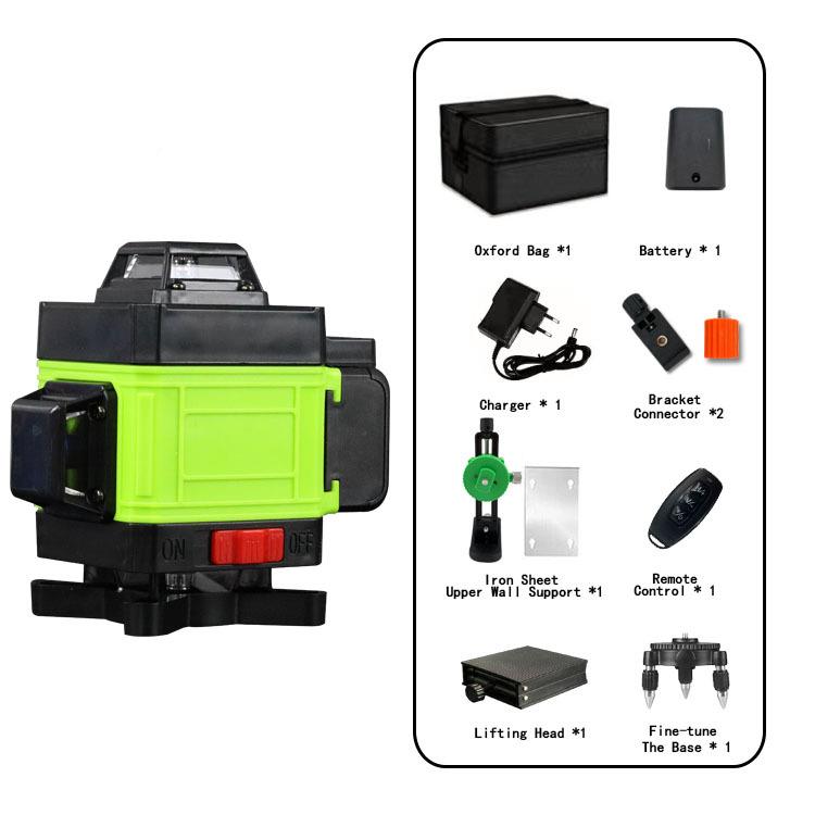 SL-002数显绿壳不包胶16线＋三脚红线外水平仪自动平12线1架6调线