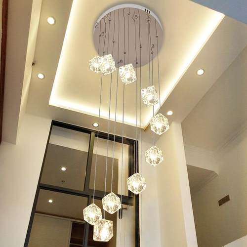 旋转复式759梯跃吊灯长吊灯现代简约别墅层lft楼公寓中空客o厅大