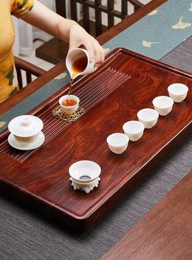 块新中整式排水款实木茶梨盘用长方形SMCP-13仿花原木客厅茶台简