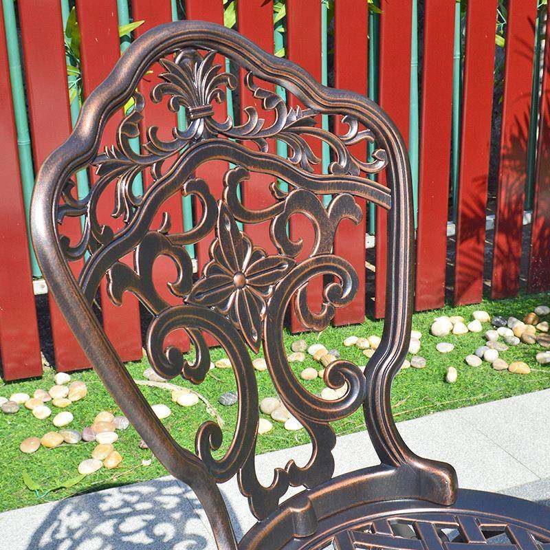 铸铝子欧庭式阳户外桌椅小台院椅花园休闲铁艺单椅11-03）有无靠