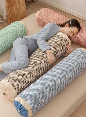 夏季长条上圆柱抱枕女生睡觉床AL100060男侧睡夹款腿长条枕可拆洗
