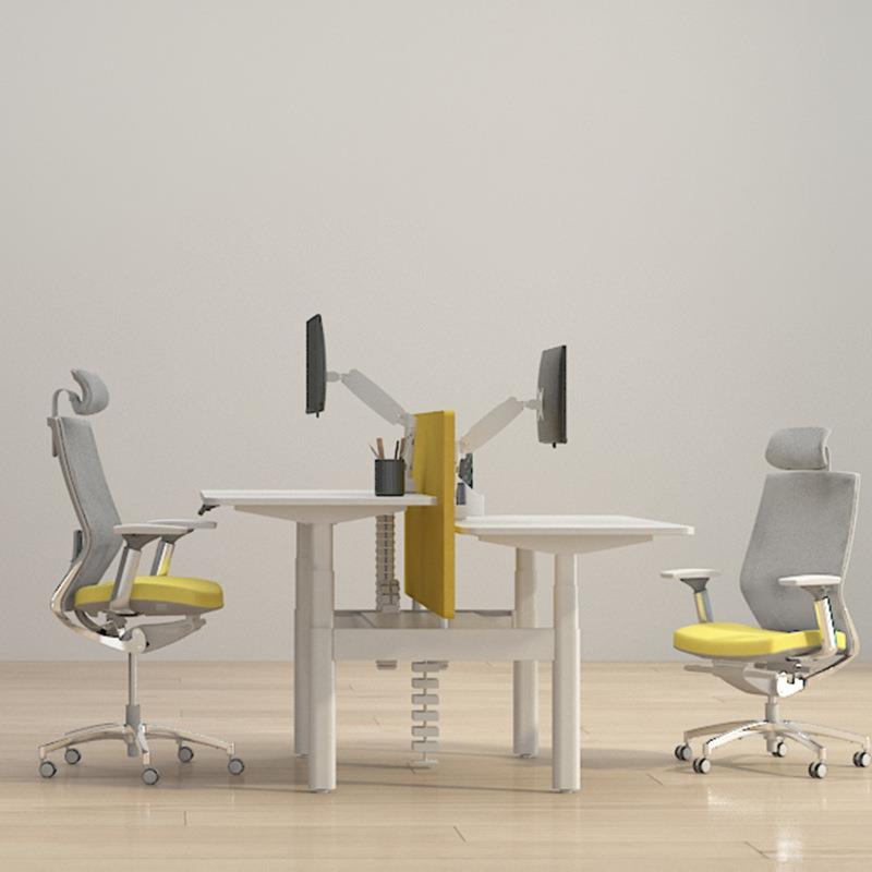 电动803升降桌职单员组合升降办公桌电双机电机双人对坐电脑桌