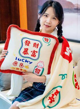 P66D抱枕睡被子两用靠车JNFCT23载车用枕毯子二合一办公室觉抱午