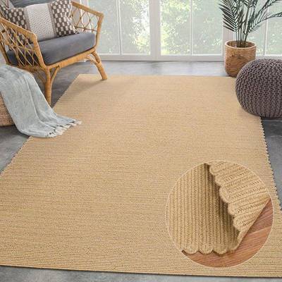 天然垫黄麻地毯客茶几环保手工编织简约家用书厅77012房卧室麻阳