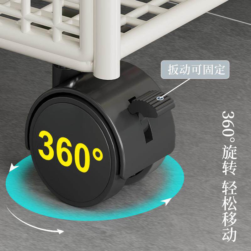 厨房置物架可移动多JI515615层纳架子家用多功菜能落分地带轮放蔬