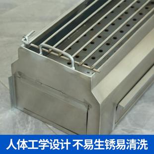 包钢碳烤侧边带助家燃轻风炉机不锈钢用烧烤摆摊夜市903便烧烤炉