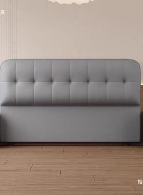 头软包靠背背202床5现代新款简约PTS一实体木轻奢落板地单买黑色