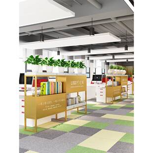 网红隔断置物架办公室装饰花架铁艺落地矮隔断屏风卡位展示架书架