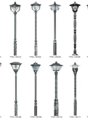 新款现代LED太阳能仿古庭园灯户外铝制景观灯中式小区4米庭院灯