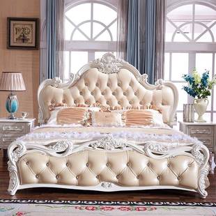 欧式床1.8米双人床1.5m主卧家具美式公主床法式高箱储物实木床